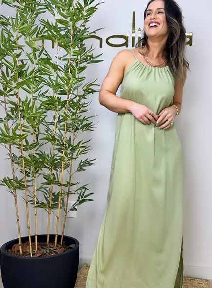 vestido longo linho classic