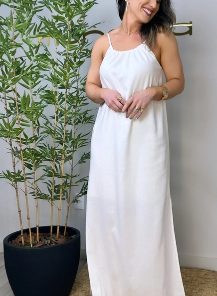 vestido longo linho classic