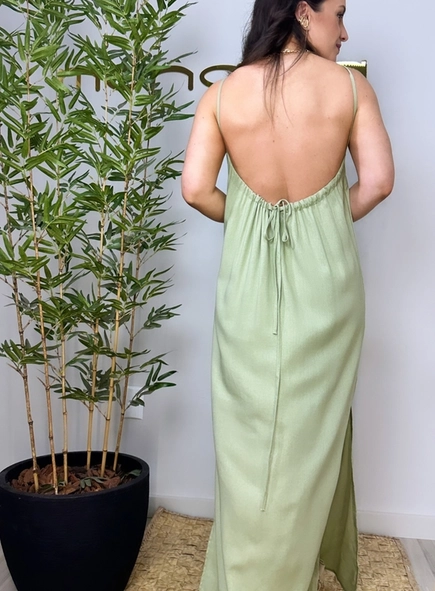 vestido longo linho classic