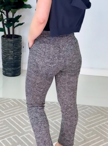 calça alfaiataria slim chevron borda barroca