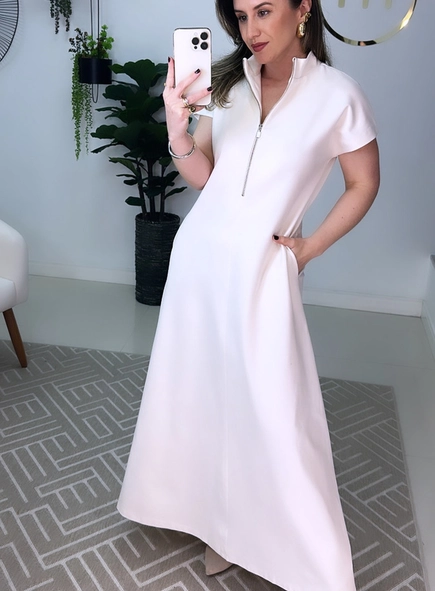 vestido maxi quinua malha italiana borda barroca