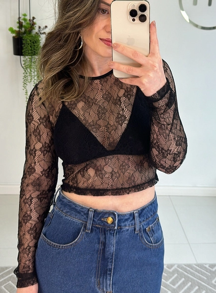 blusa renda nice com top forum