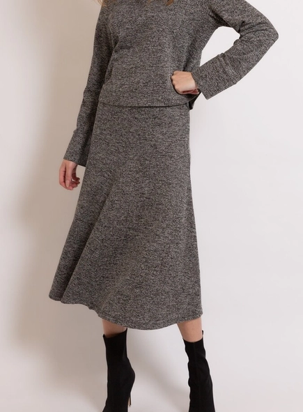 saia midi chevron borda barroca