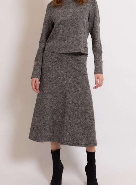 saia midi chevron borda barroca