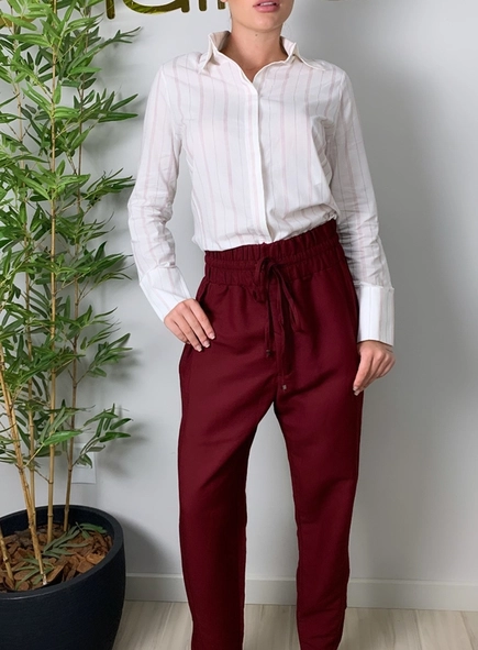 calça open linho