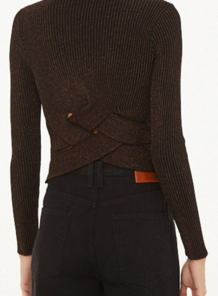 blusa trico detalhe costas lurex animale jeans