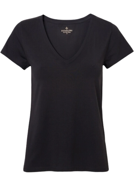 camiseta algodão pima básica decote v dudalina
