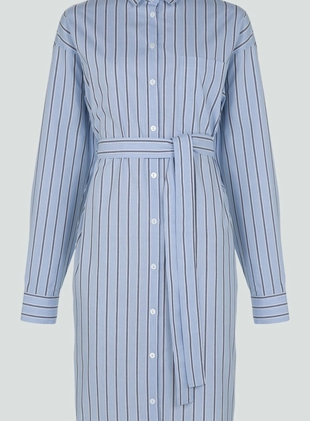 chemise manga longa listrada faixa dudalina