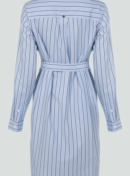 chemise manga longa listrada faixa dudalina