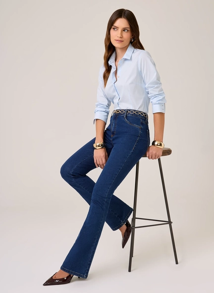 calça jeans bootcut essentials dudalina