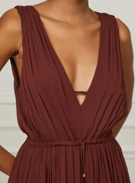 vestido longo crepe animale