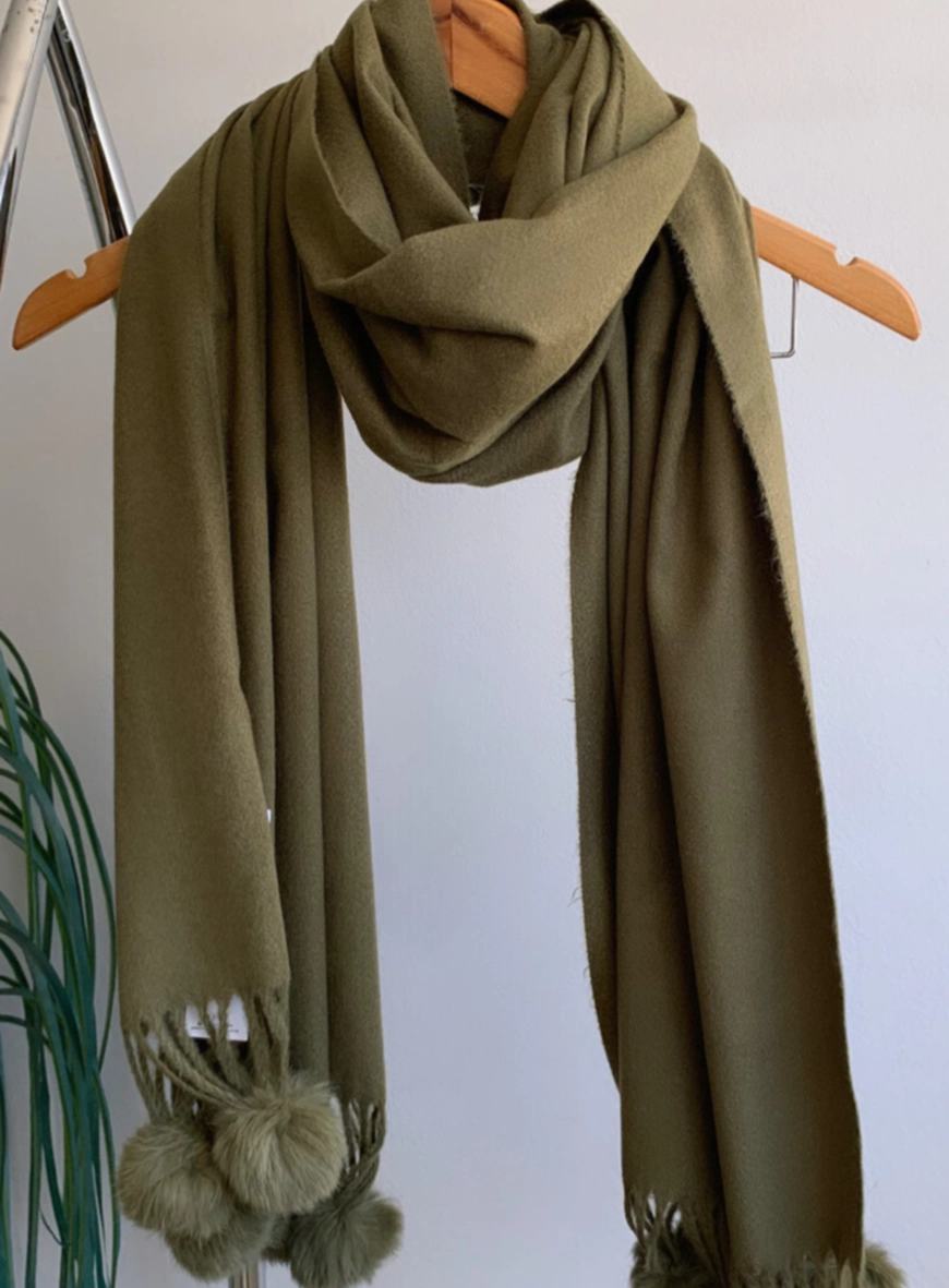 pashmina pompom chic PR.10769.j9063 - pashmina pompom chic