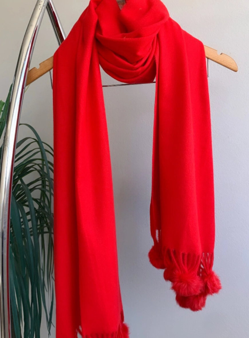 pashmina pompom chic PR.10769.j9063 - pashmina pompom chic