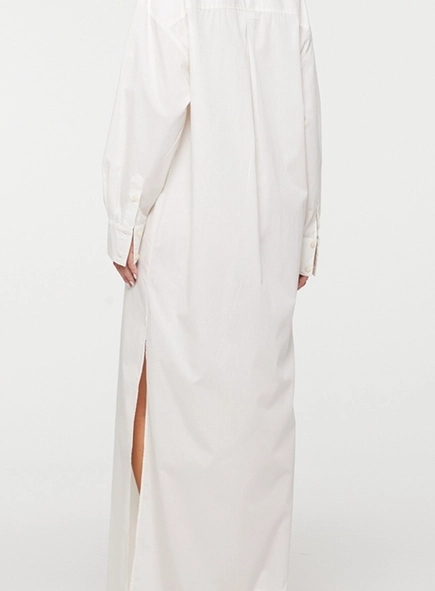 vestido chemise longo animale alção aberturas laterais