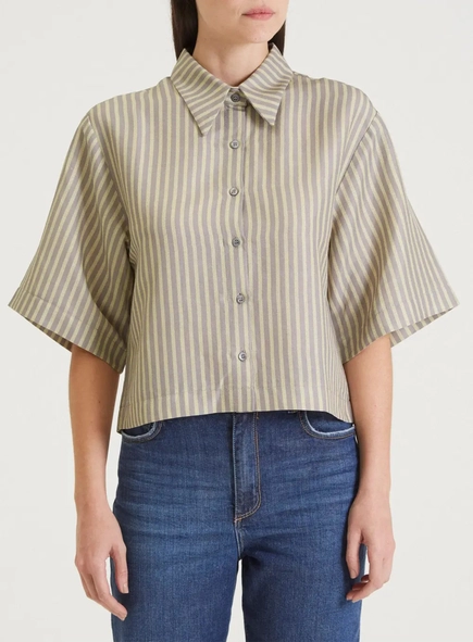 camisa linho forum estampa listrada