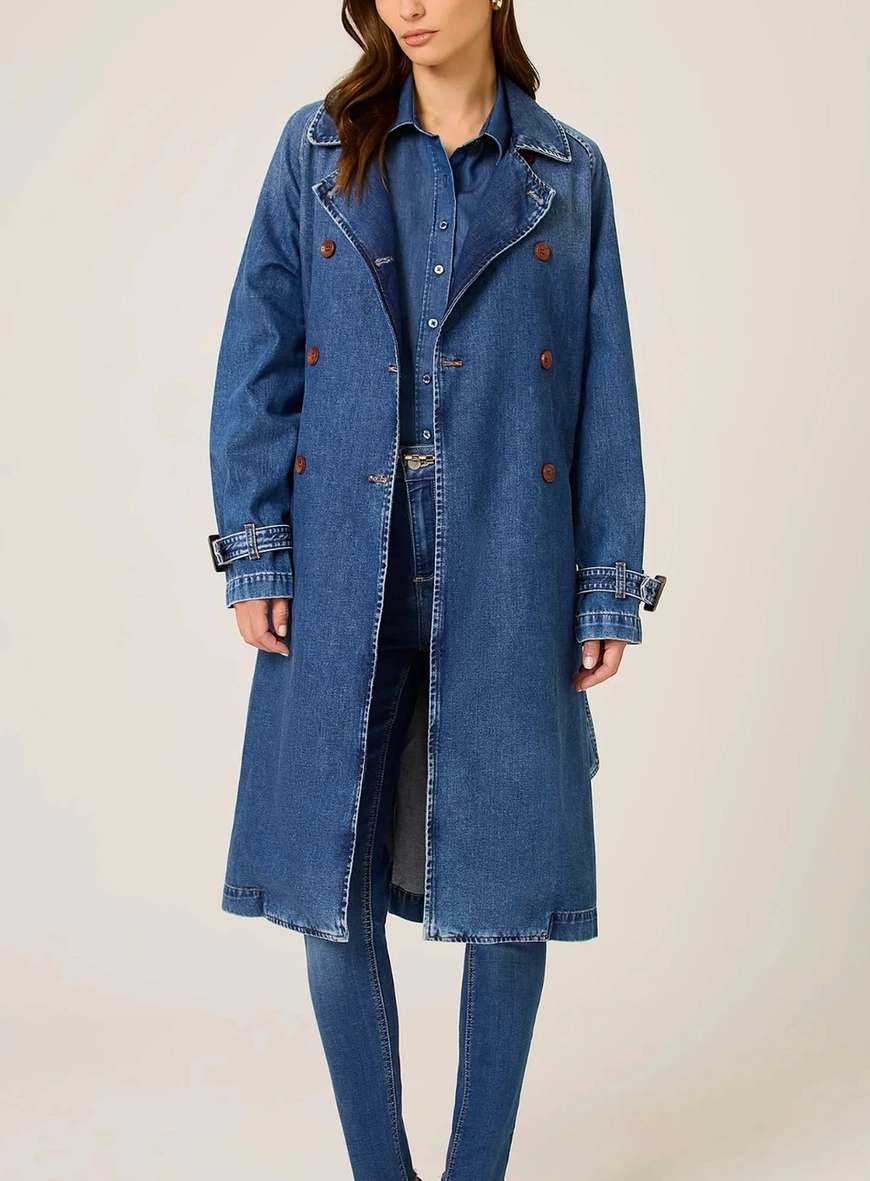 trench coat jeans dudalina PR.10769.23.01.0998 - trench coat jeans