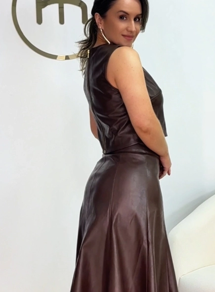 blusa cropped like leather kate
