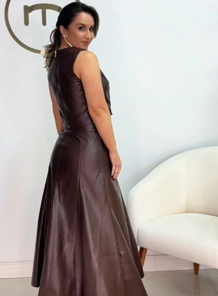 blusa cropped like leather kate
