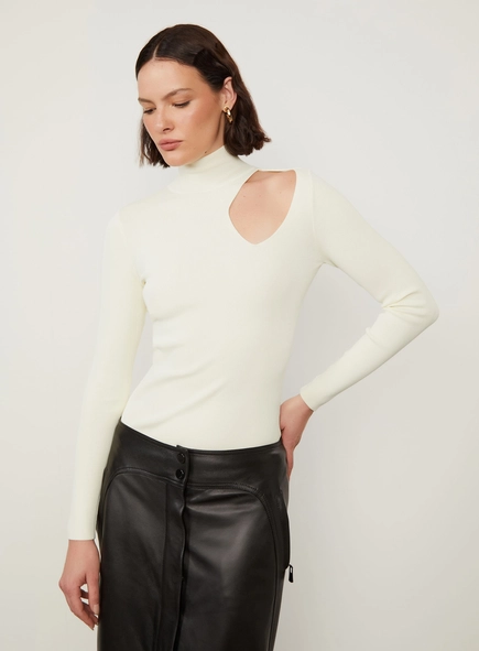 blusa animle ml recorte ombro tricot