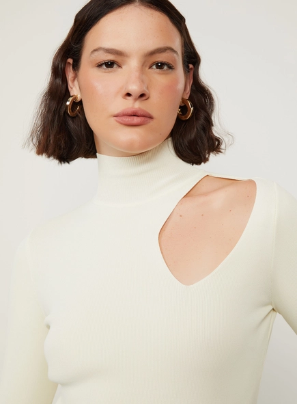 blusa animle ml recorte ombro tricot