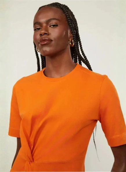 vestido midi animale entrelaço mc