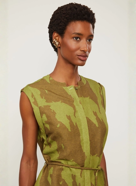 vestido curto animale camuflado bamboo