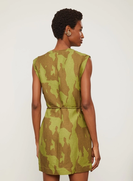 vestido curto animale camuflado bamboo