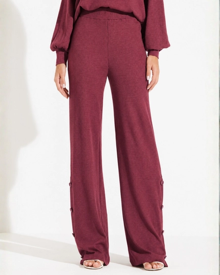 calça reta malha canelada style forum