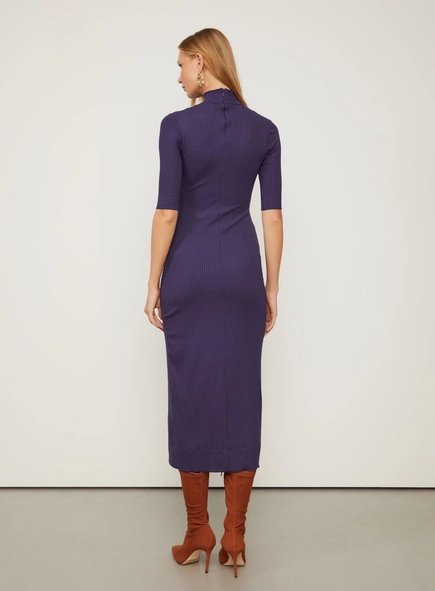 vestido abertura cut frontal animale