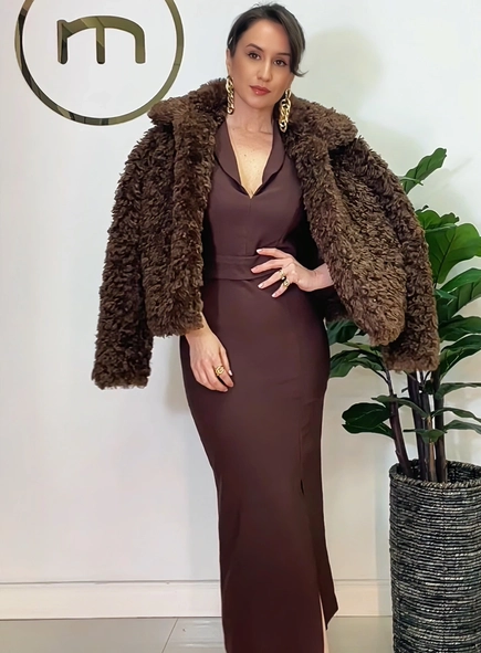 vestido midi tubinho impact