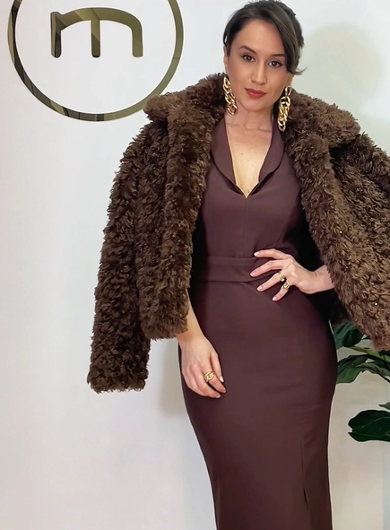 vestido midi tubinho impact