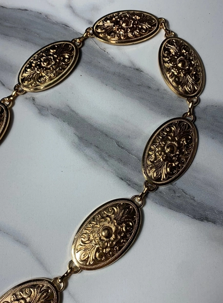 cinto metal correntes vintage