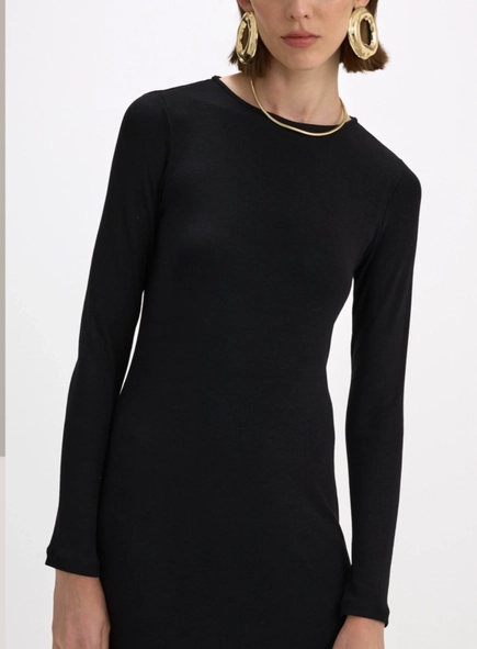 Vestido malha manga longa sarah