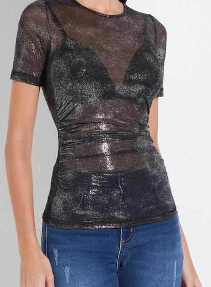 camiseta de tule forum com brilho