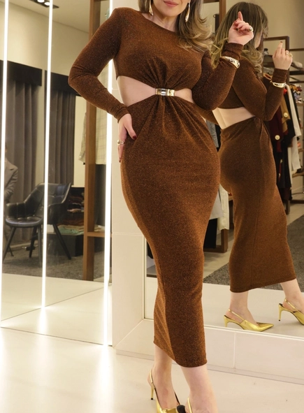 vestido merlyn vazado manga longa