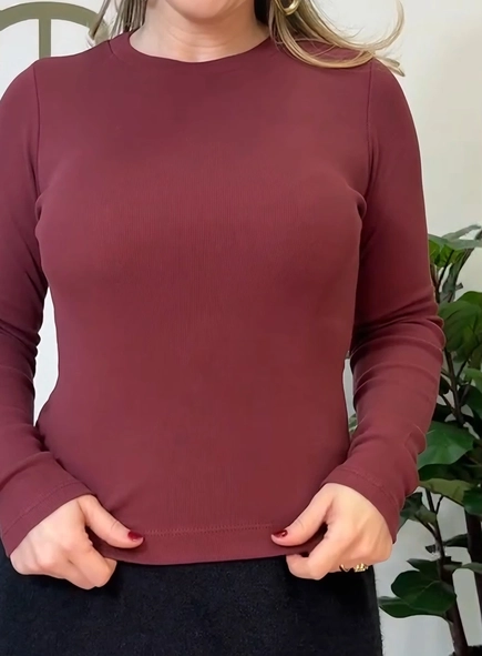 Blusa Malu manga longa gola redonda