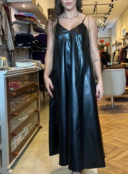 vestido midi pu modern style