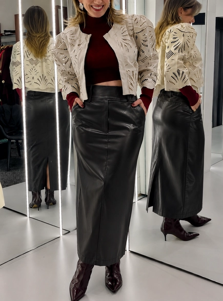 saia midi pu elegance