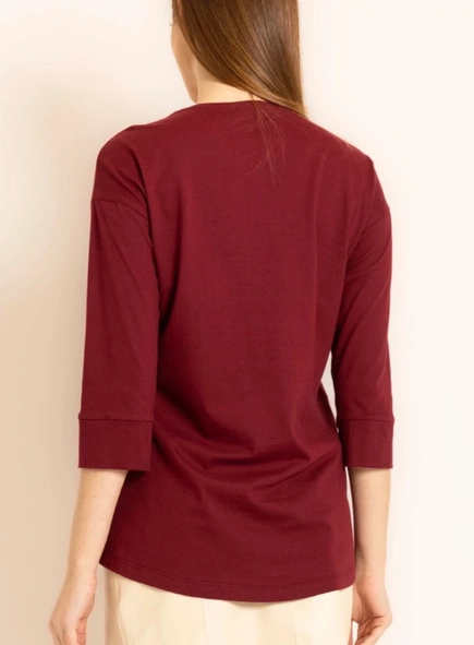 blusa manga 3/4 borda barroca