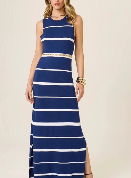 vestido dudalina tricot listrado lina