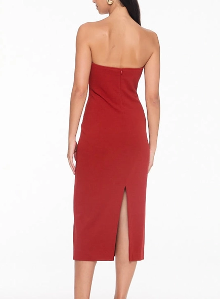 vestido midi animale aro textura