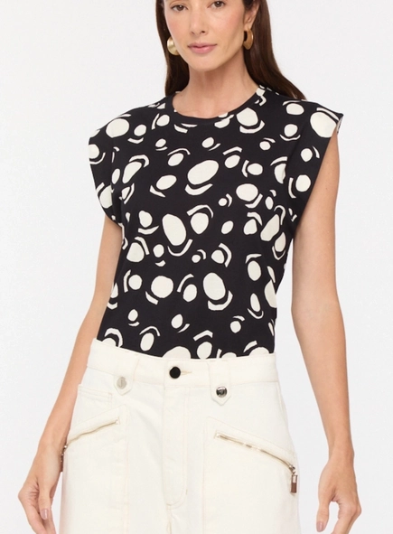 camiseta animale quadradinha bicolor pois banda