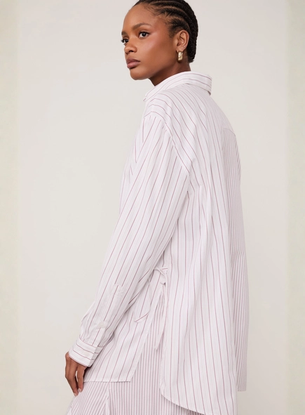 camisa animale tricoline amarração com top