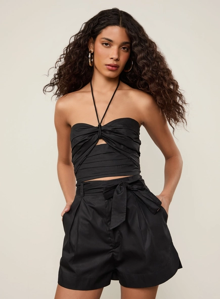 short alfaiataria tricoline animale