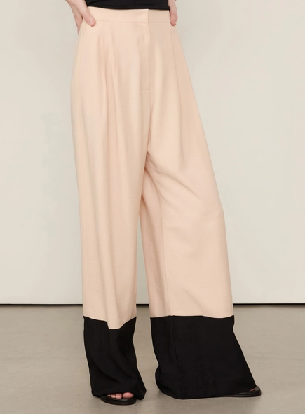 calça pantalona animale bicolor