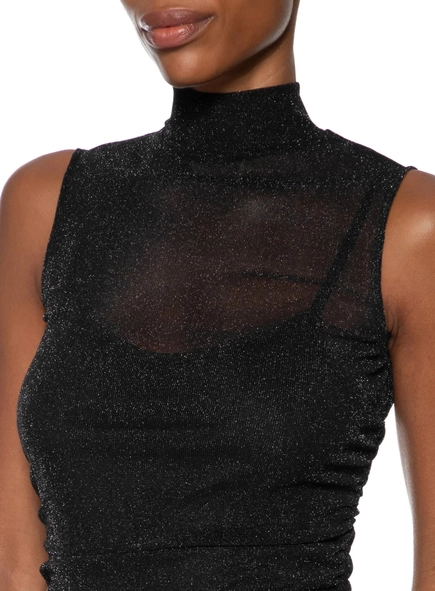 vestido tule longo com brilho animale jeans