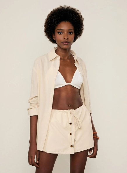 shorts saia paper animale jeans