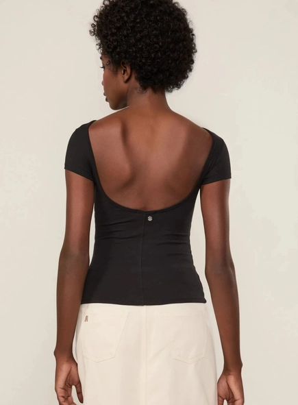 blusa malha mc decote costas animale jeans