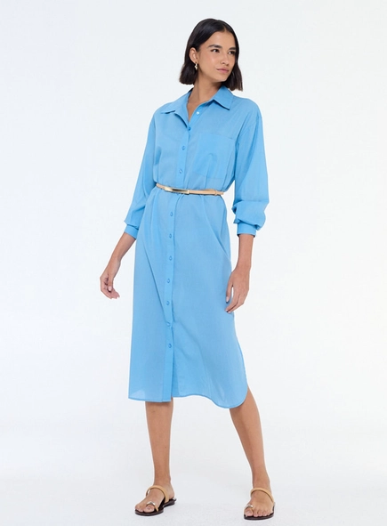 vestido chemise algodao animale jeans