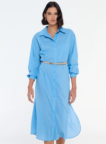vestido chemise algodao animale jeans